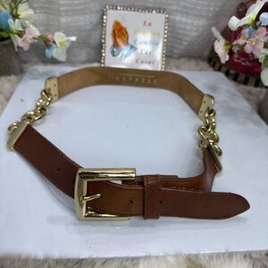 (H) VTG Express Compagnie Internationale beltmade of genuine camel leather, Sz M